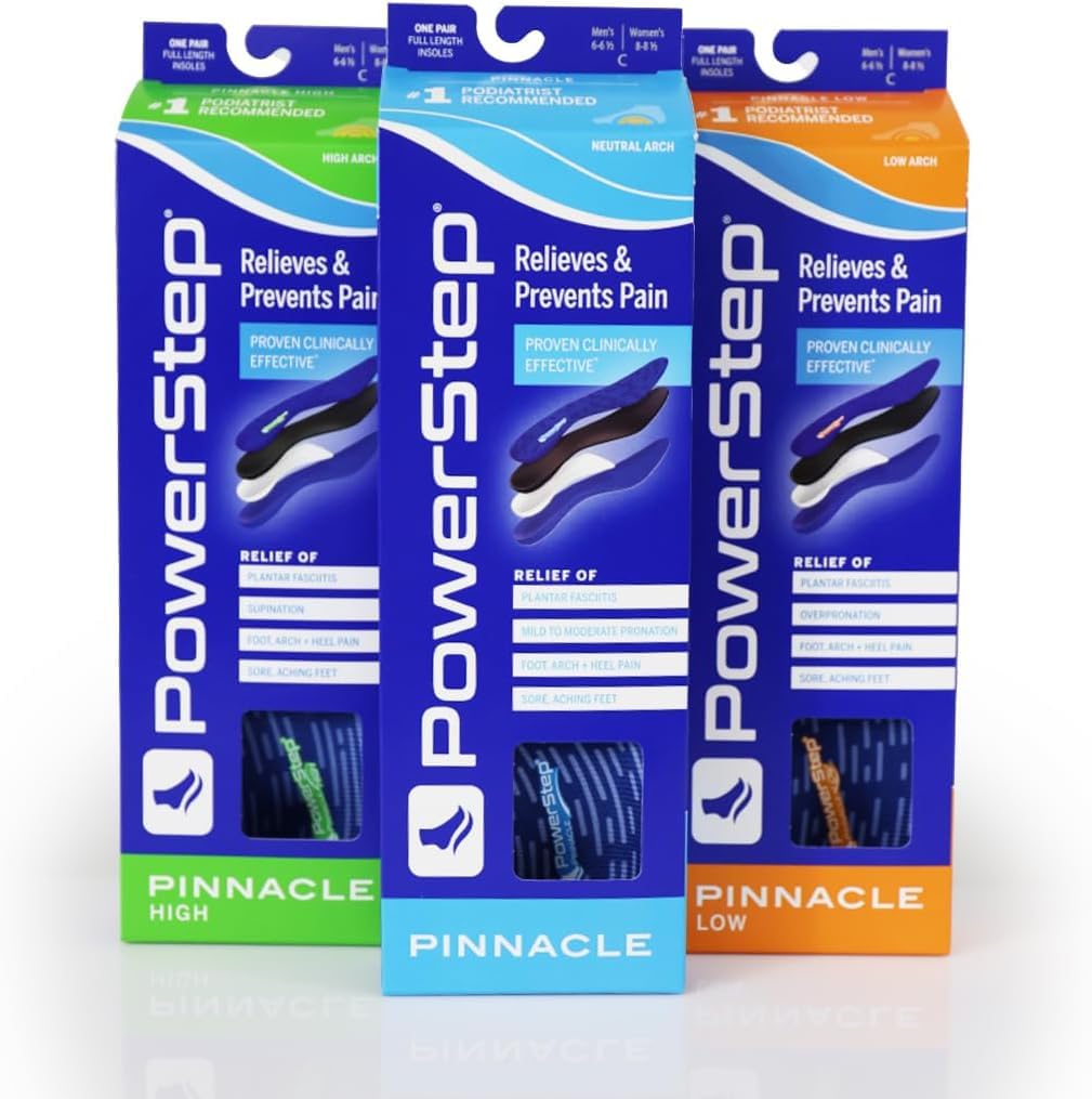PowerStep Pinnacle motion control improves foot alignment in everyday shoes.