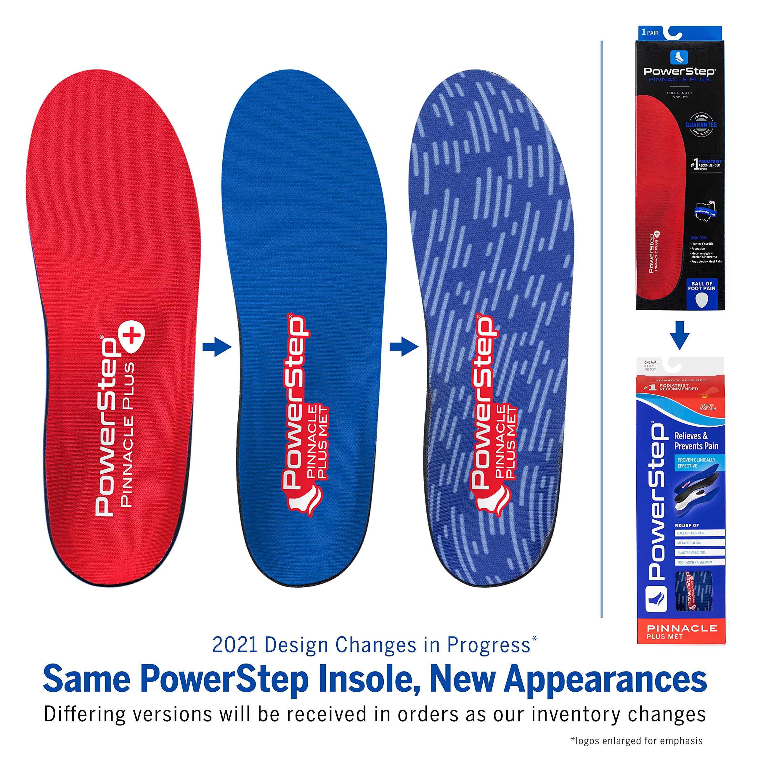 PowerStep Pinnacle Plus arch support insole enhances arch stability for foot alignment.