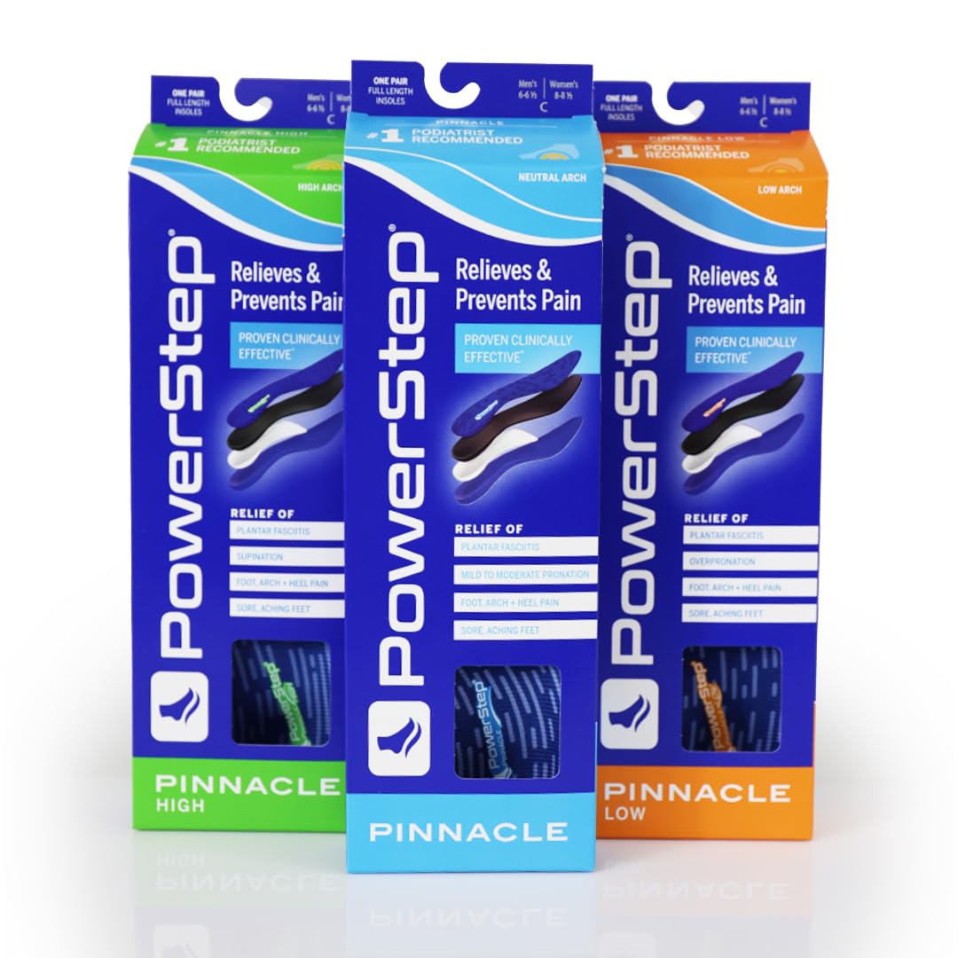PowerStep Pinnacle running-walking insoles support activity with cushioned stability