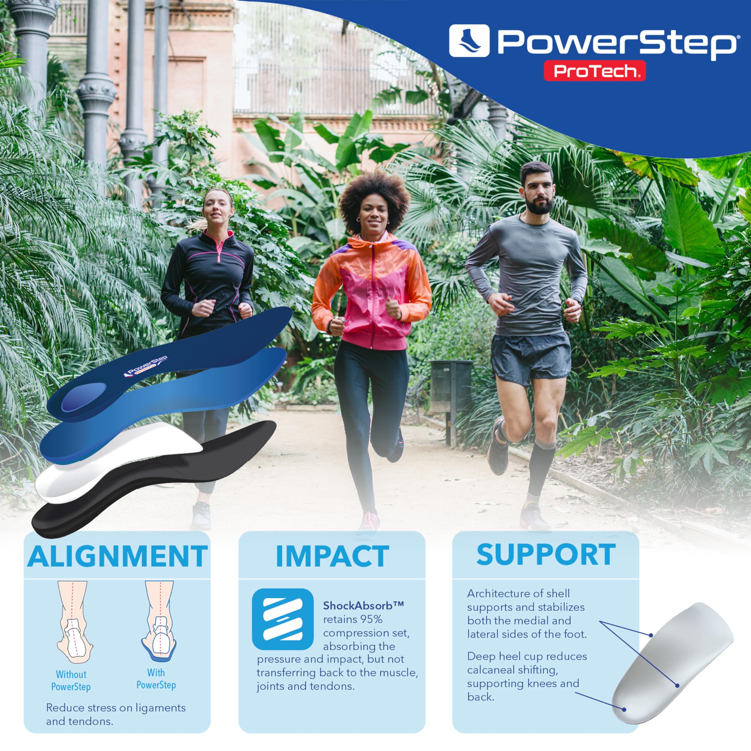 PowerStep ProTech insole fits work boots with reliable support for standing tasks.