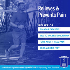 PowerStep Pulse Performance Insole arch-support design helps stabilize feet during workouts.