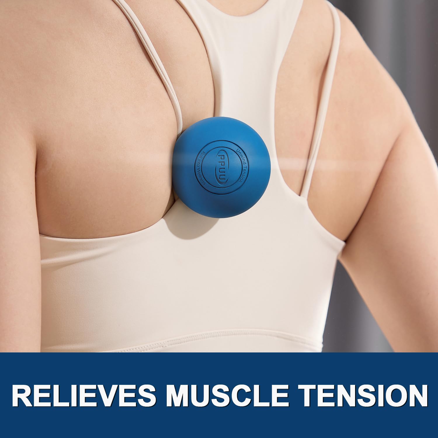 PPUU Lacrosse Ball para espalda y cuello, alivio localizado durante estiramientos.