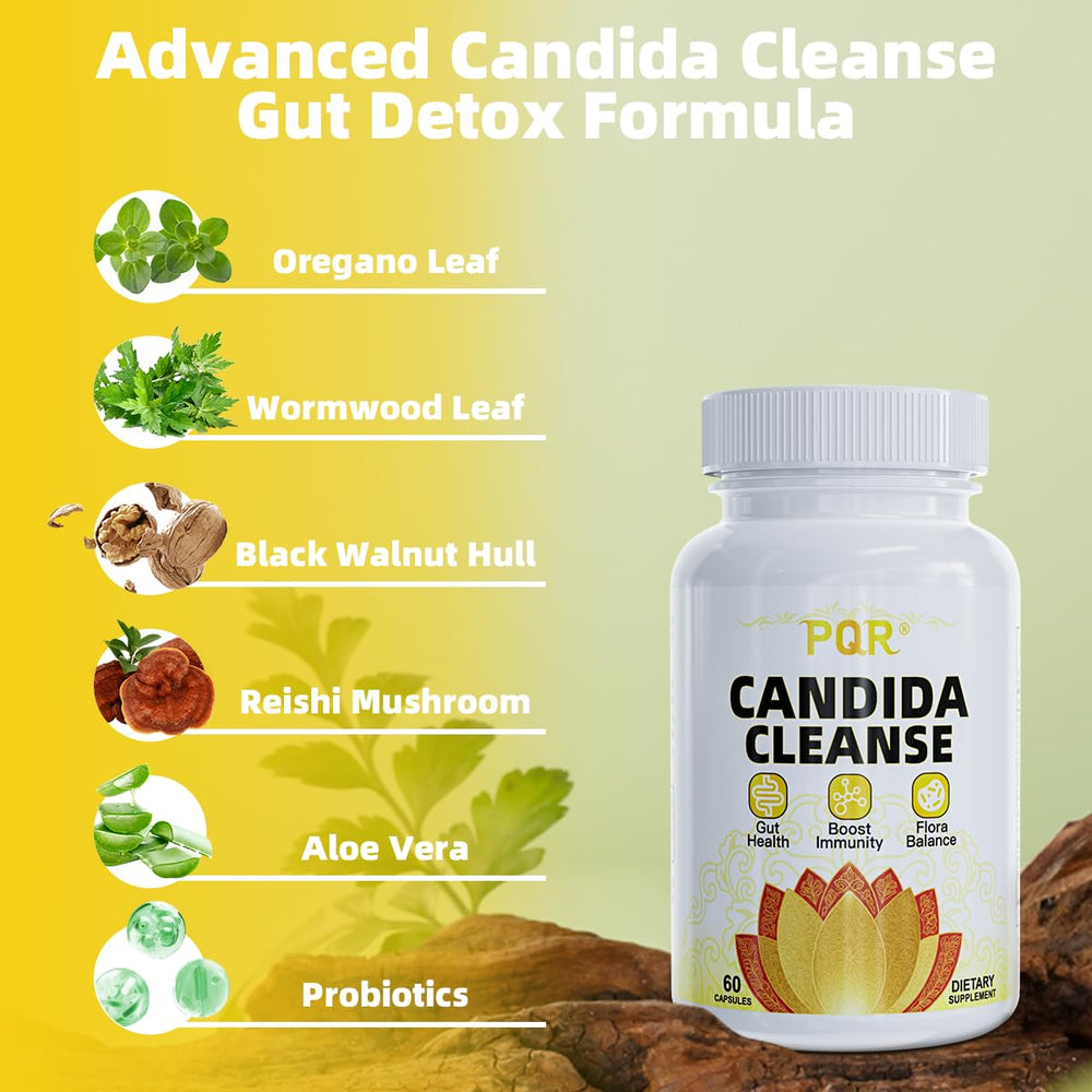 PQR Candida Cleanse 2-pack packaging showcases value and convenience.