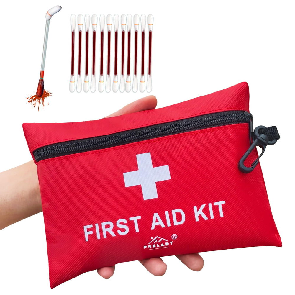 Prelady kit de primeros auxilios 152 piezas, vista frontal del diseño compacto para viaje.