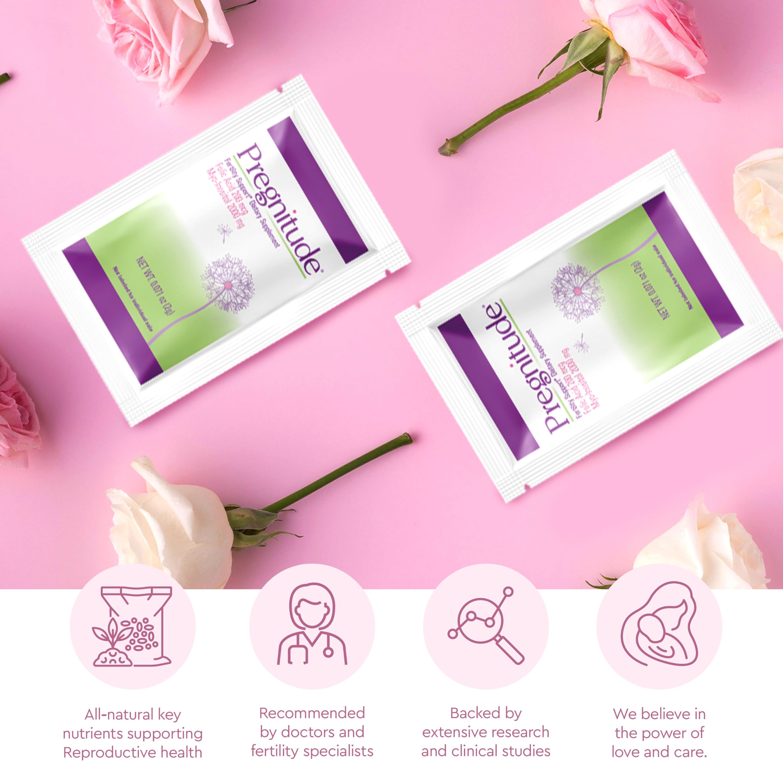 Pregnitude gluten-free and sugar-free label for dietary flexibility.