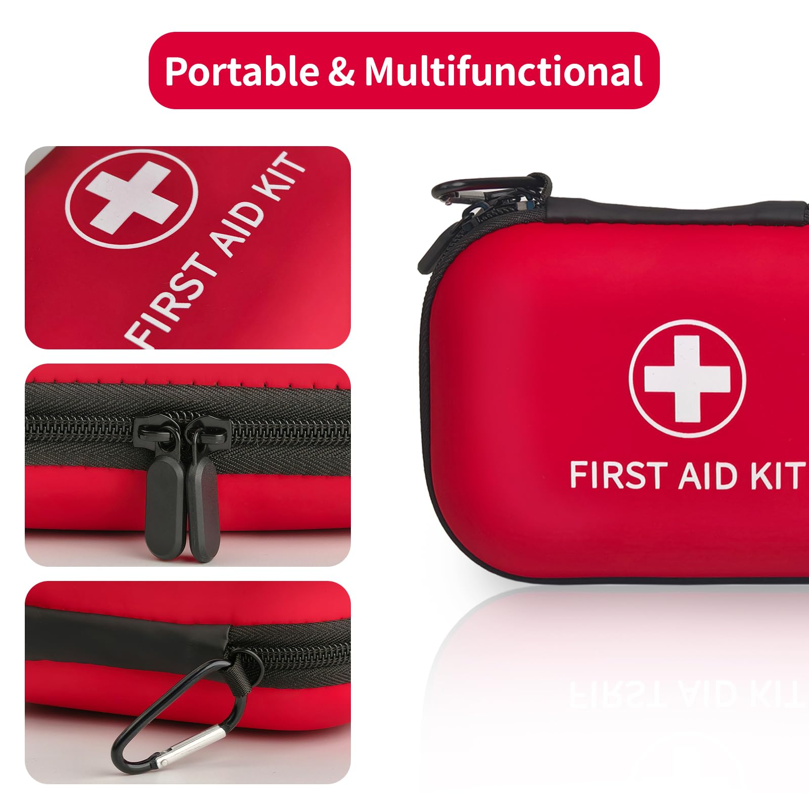 Prelady caja-primeros-emergencia-duradera-con-cierre: almacenamiento seguro para viajes.