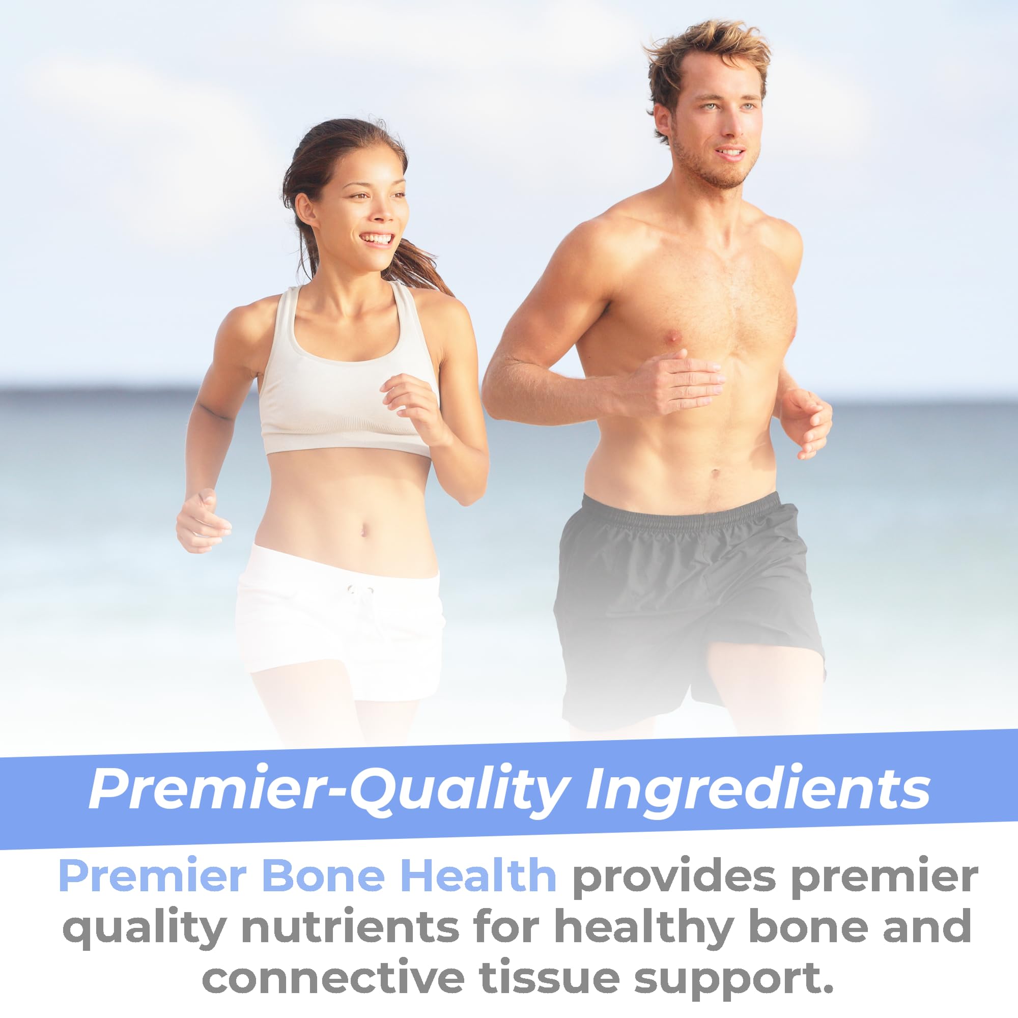 Premier Bone Health capsules in water demonstrate easy swallowing