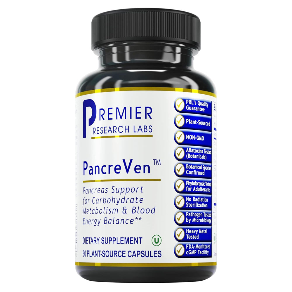 Premier PancreVen bottle front for daily pancreas support.