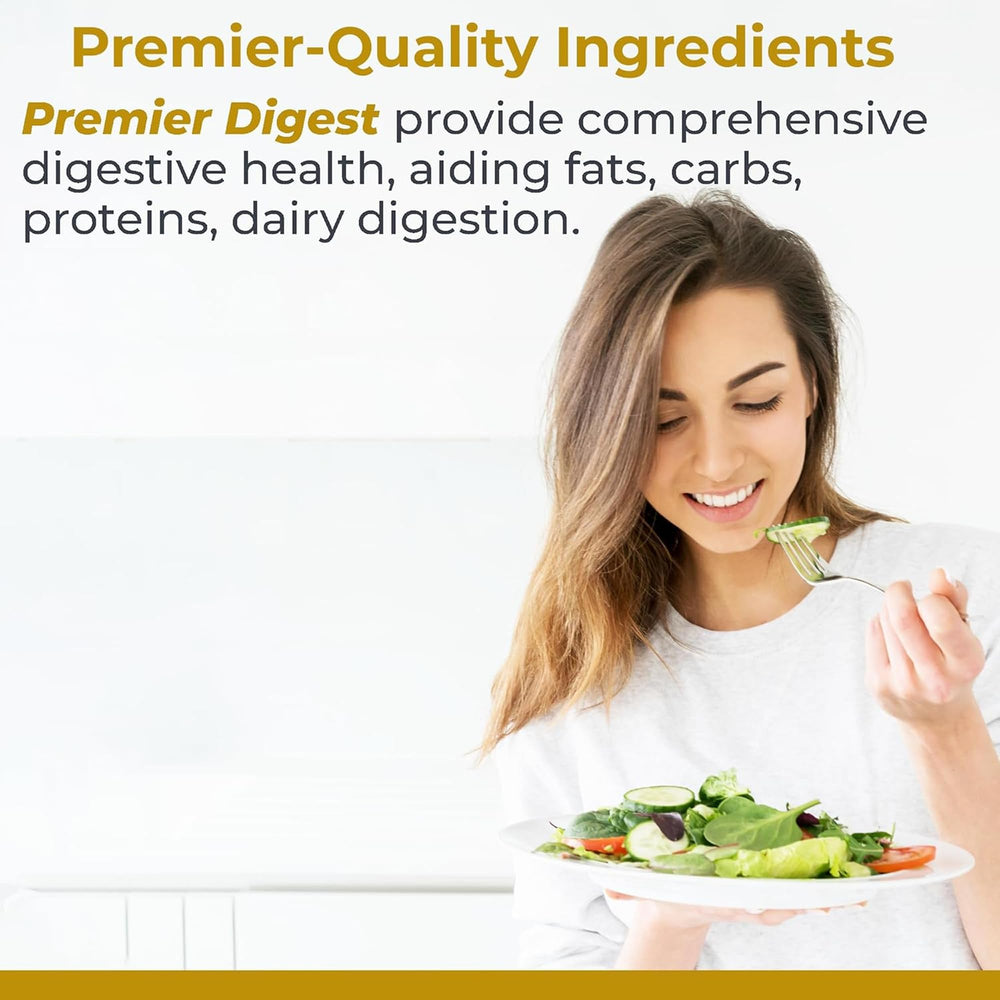Front label of Premier Research Labs Active Digestive Enzymes showing full-spectrum blend.