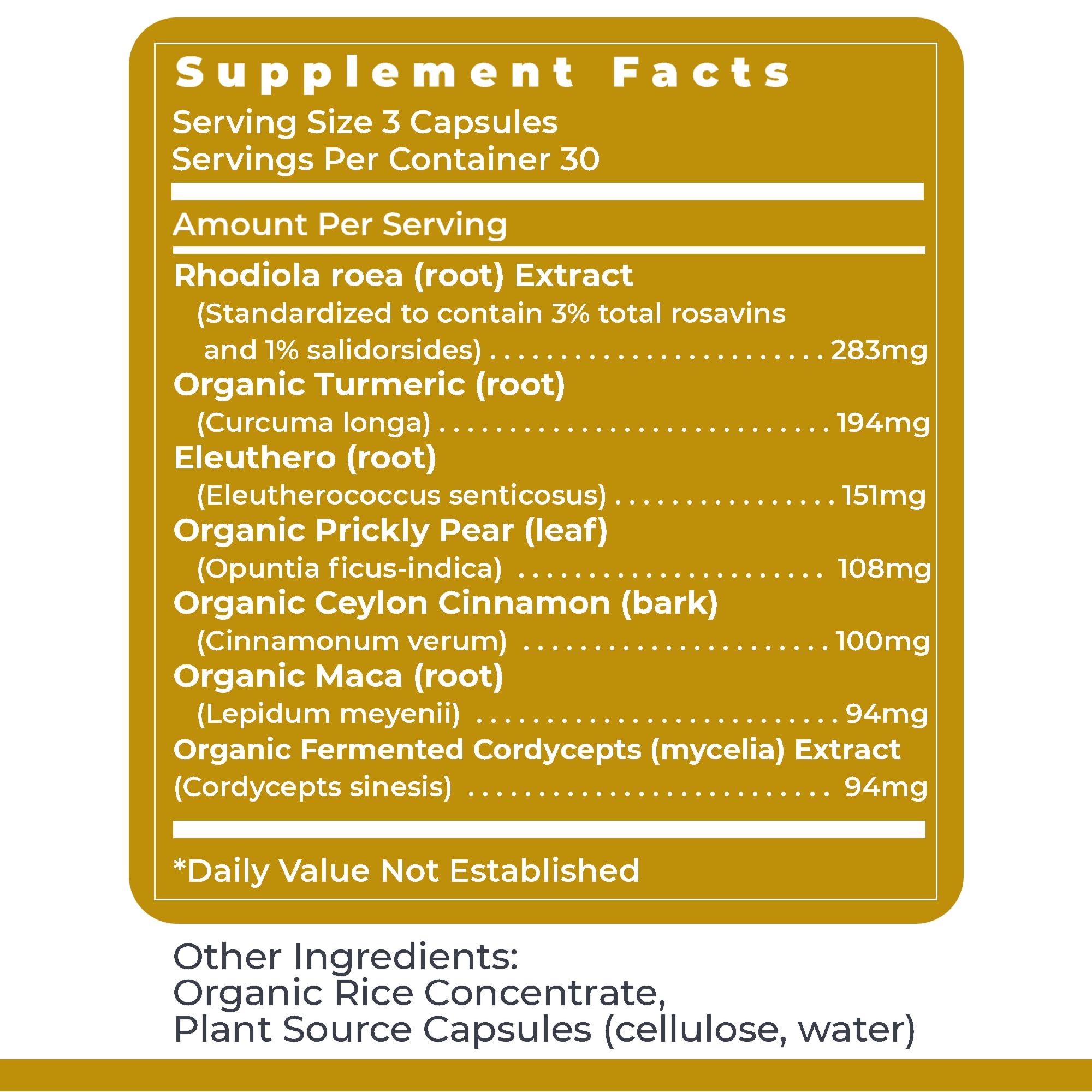 Three capsules daily usage depiction for Adaptogen-R3 routine