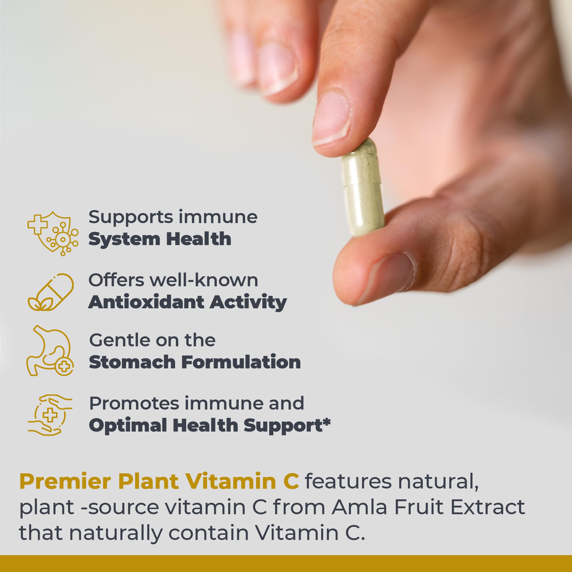 Premier Research Labs organic ingredients enhance natural antioxidant activity in Vitamin C.