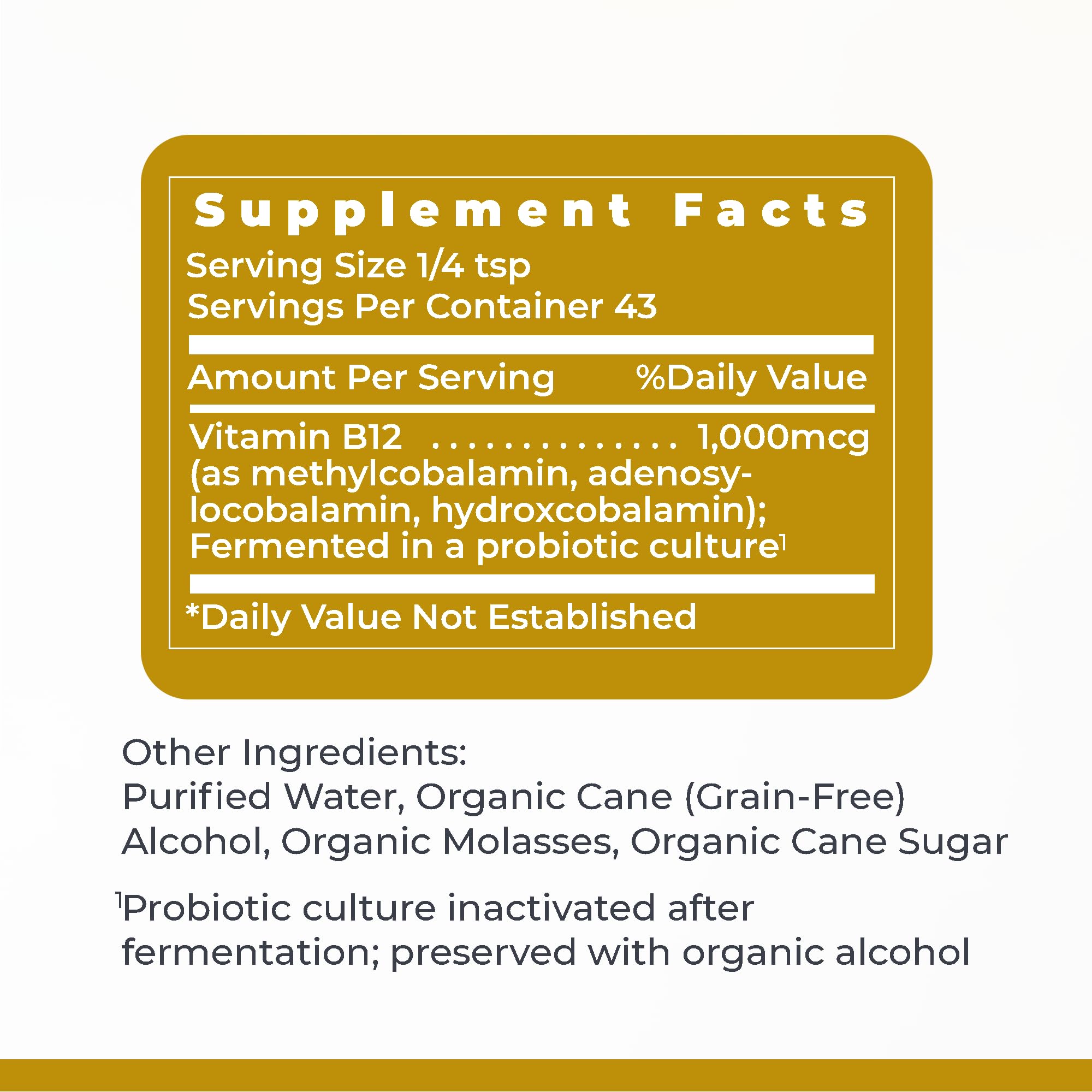 Premier Research Labs B12-ND serving setup demonstrates 1/4 teaspoon dosing.