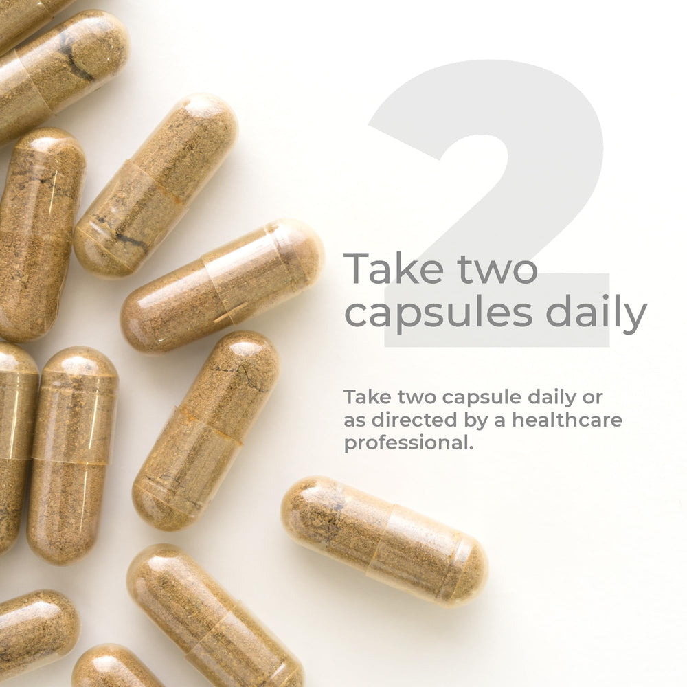 Premier Research Labs two capsules daily with water illustrating easy daily routine