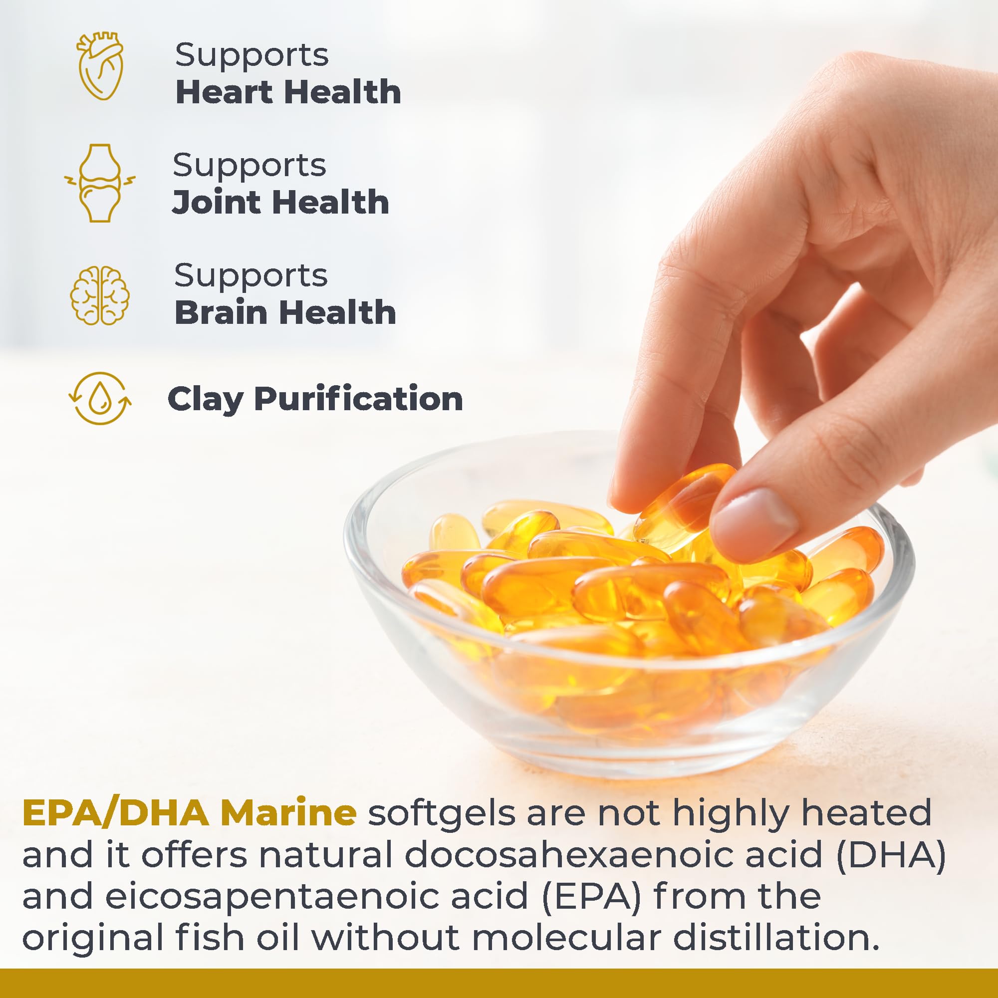 Label detail of Premier Research Labs EPA DHA showing purity and sourcing