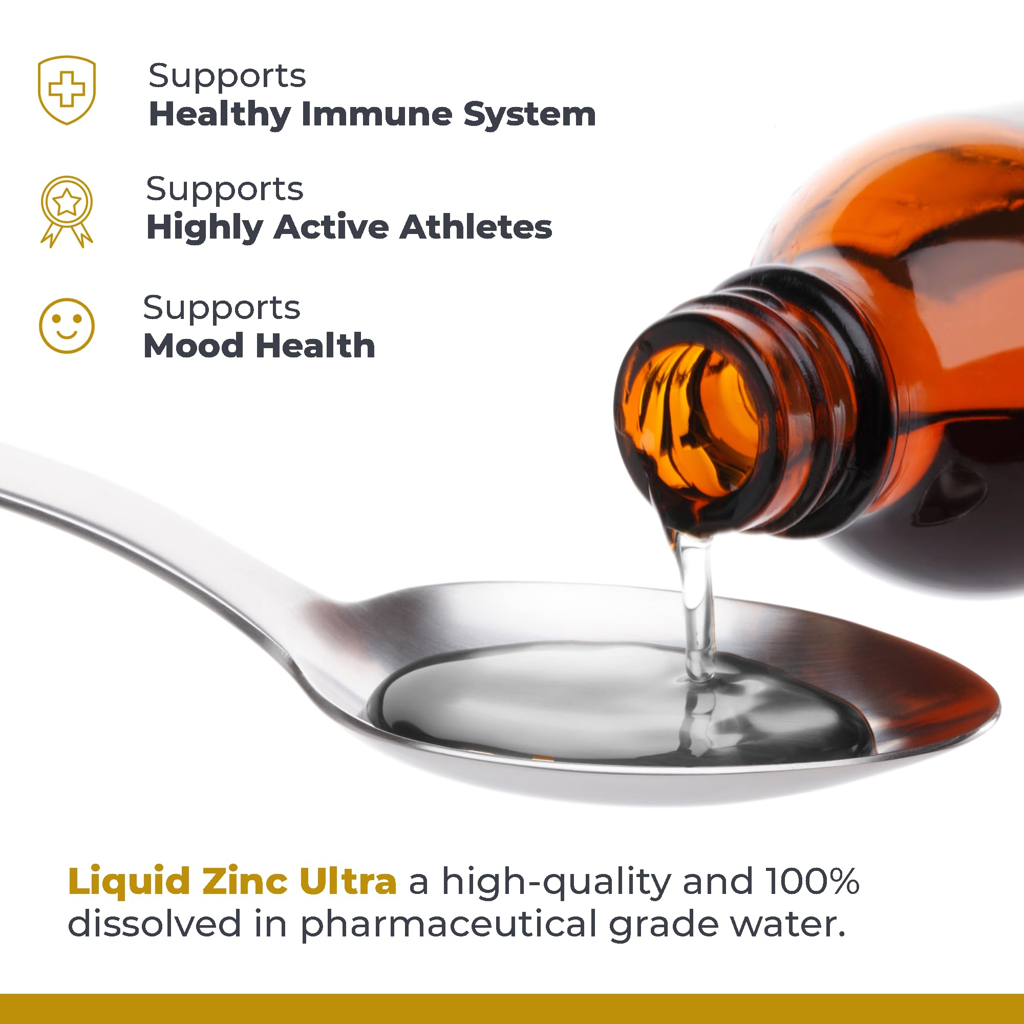 Label detail of Premier Research Labs Liquid Zinc Ultra emphasizing immune balance benefits.