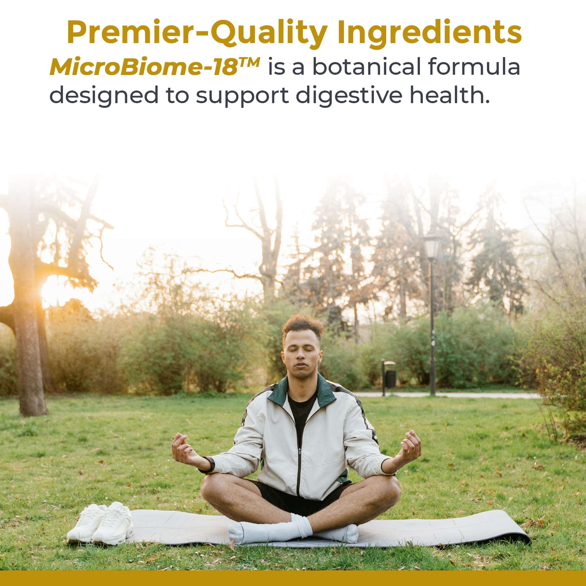 Premier Research Labs MicroBiome-18 capsules poured for easy daily routine