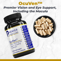 OcuVen capsules close-up highlighting lutein and zeaxanthin for eye support.