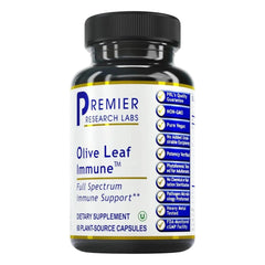 Premier Research Labs Olive Leaf Immune bottle label signaling immune support