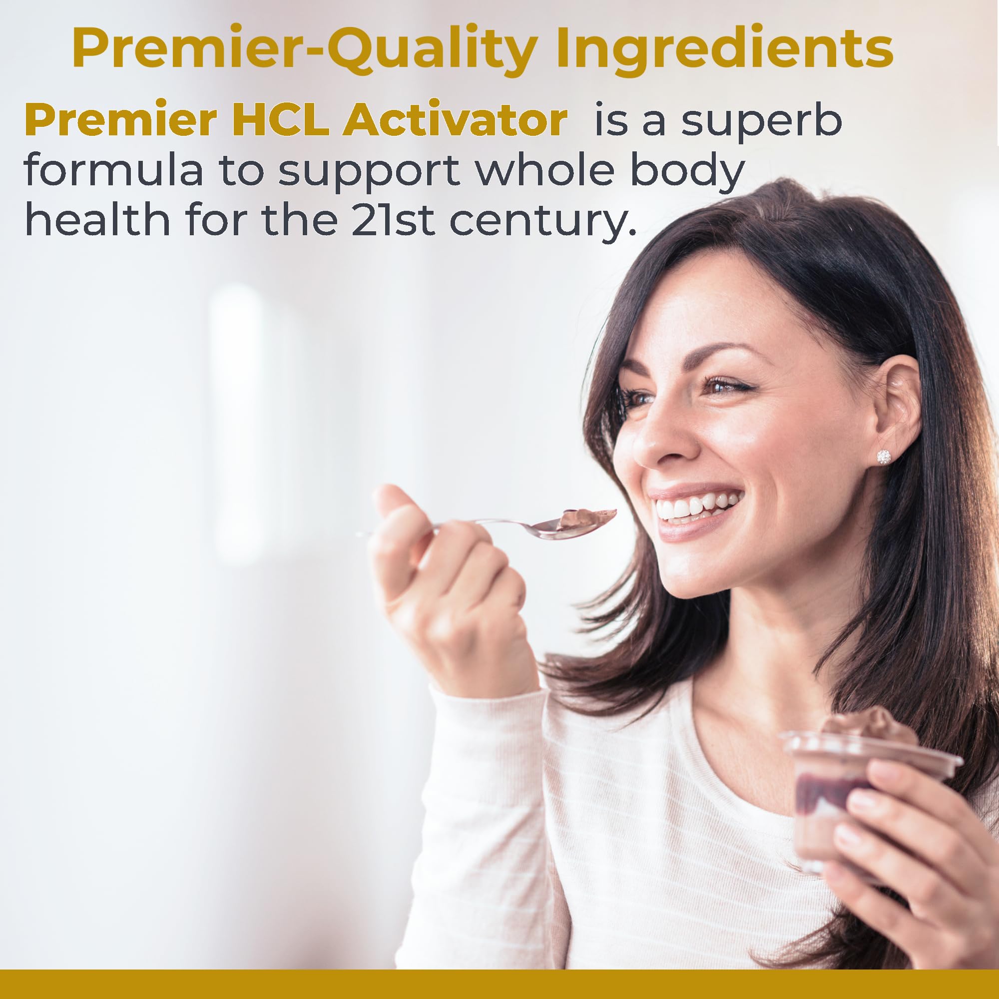 Premier Research Labs pepsin digestive enzymes bottle highlights capsule-based digestive support.
