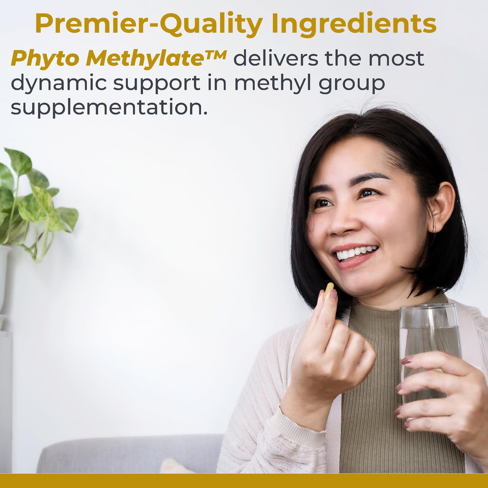 Premier Research Labs Phyto Methylate capsules pile highlighting plant-source capsules.