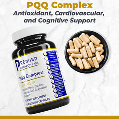 Premier Research Labs PQQ CoQ10 capsules close-up for daily vitality