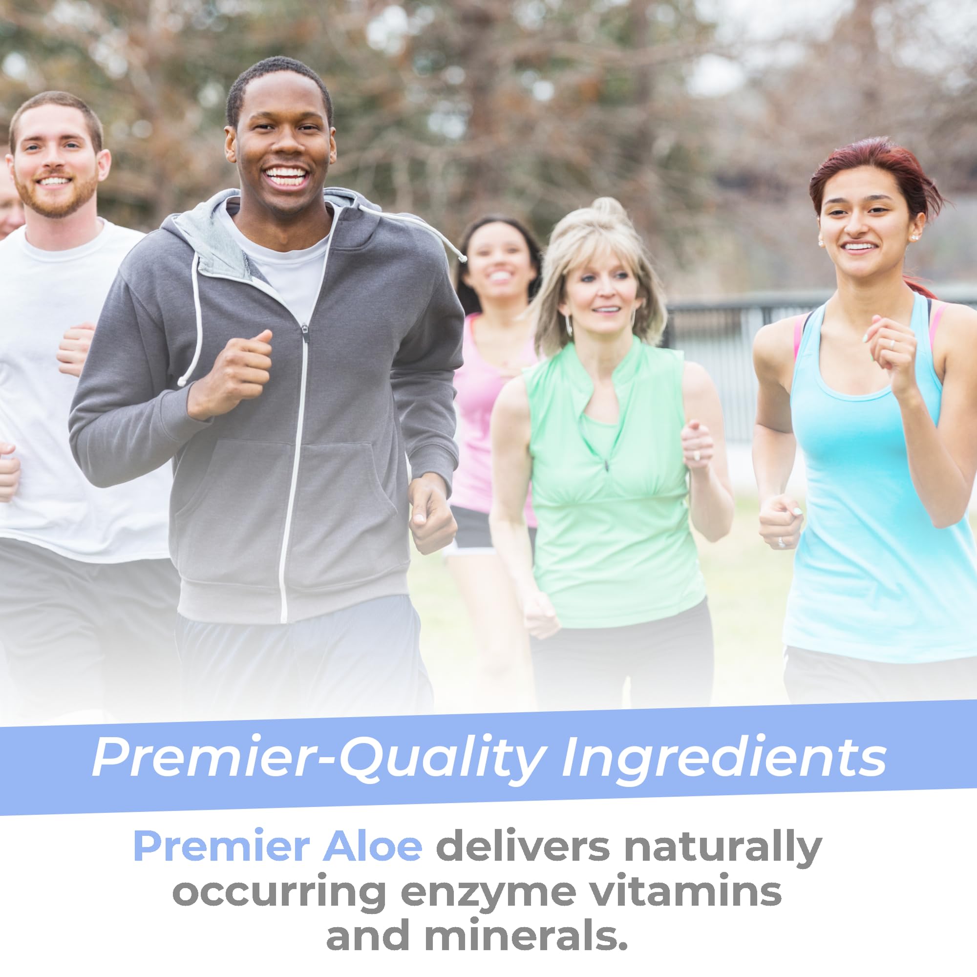 Premier Aloe gel extract capsules detail highlighting aloe gel extraction method.