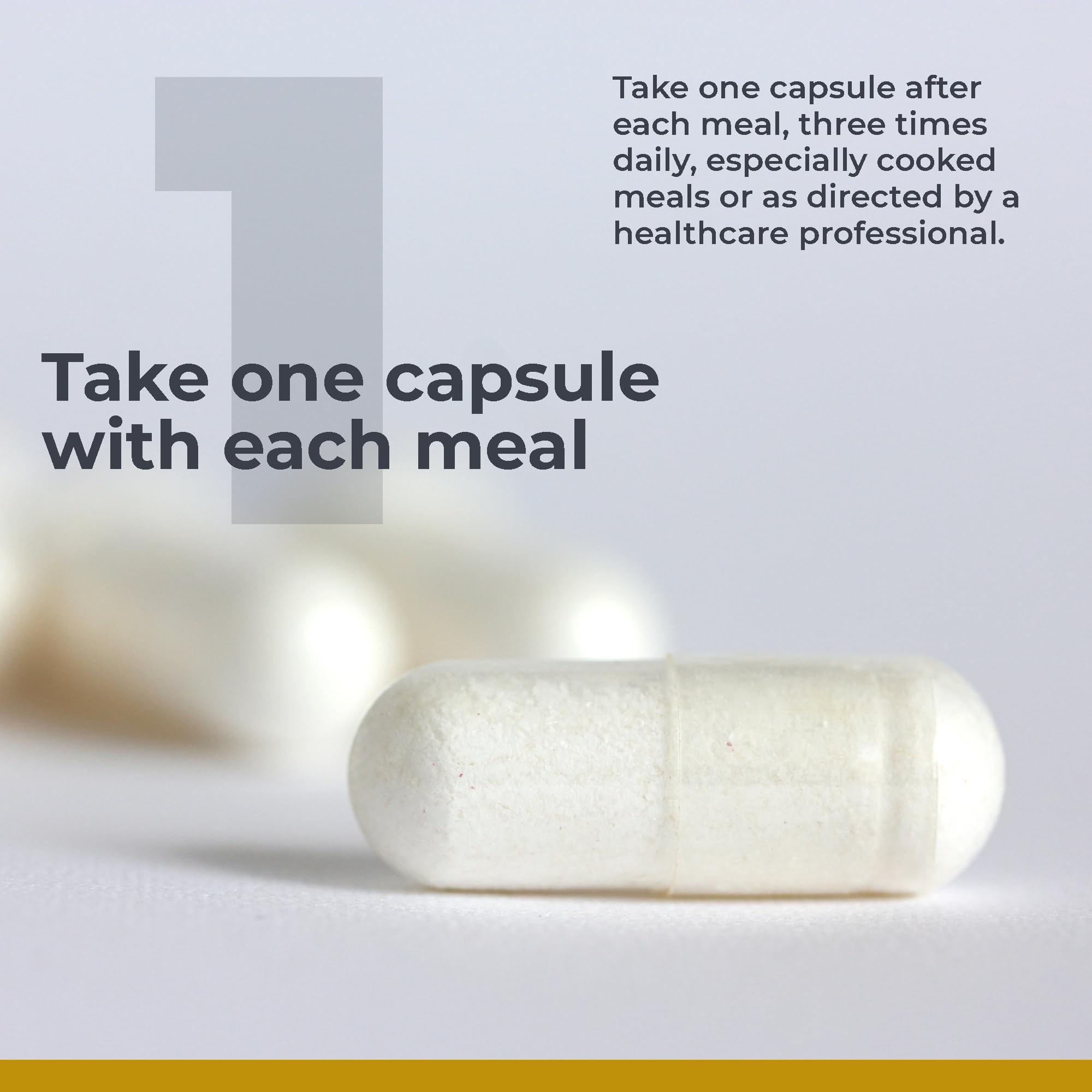 Packaging box image showing compact vegetarian capsules and sustainable sourcing.