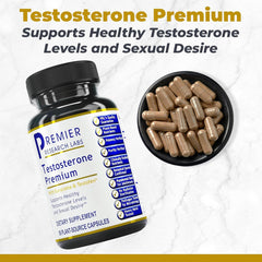 Premier Research Labs Testosterone Premium capsules offer a convenient daily health routine.