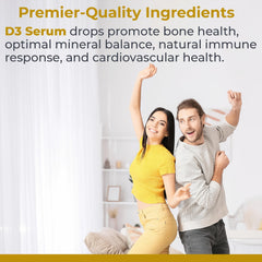 Premier Research Labs Vitamin D3 Serum olive oil base enhances absorption.