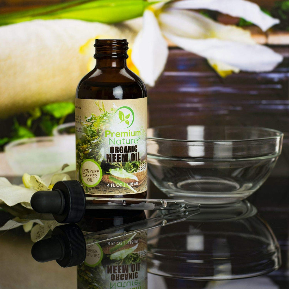 Premium Nature Neem Oil massage oil bottle ready for soothing body massage.