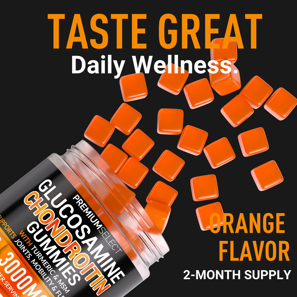 A hand holding Premium Select Nutrition bottle for convenient joint support.