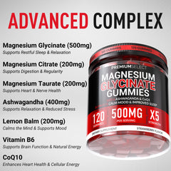 Premium Select Magnesium Glycinate Gummies for nighttime sleep support