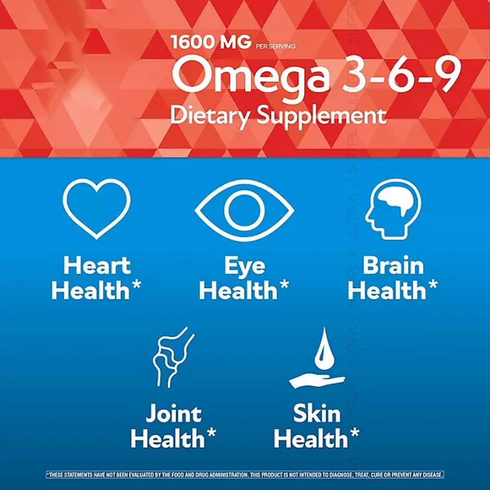 Presca Omega 3-6-9 bottle back with nutrition panel for informed dosing.