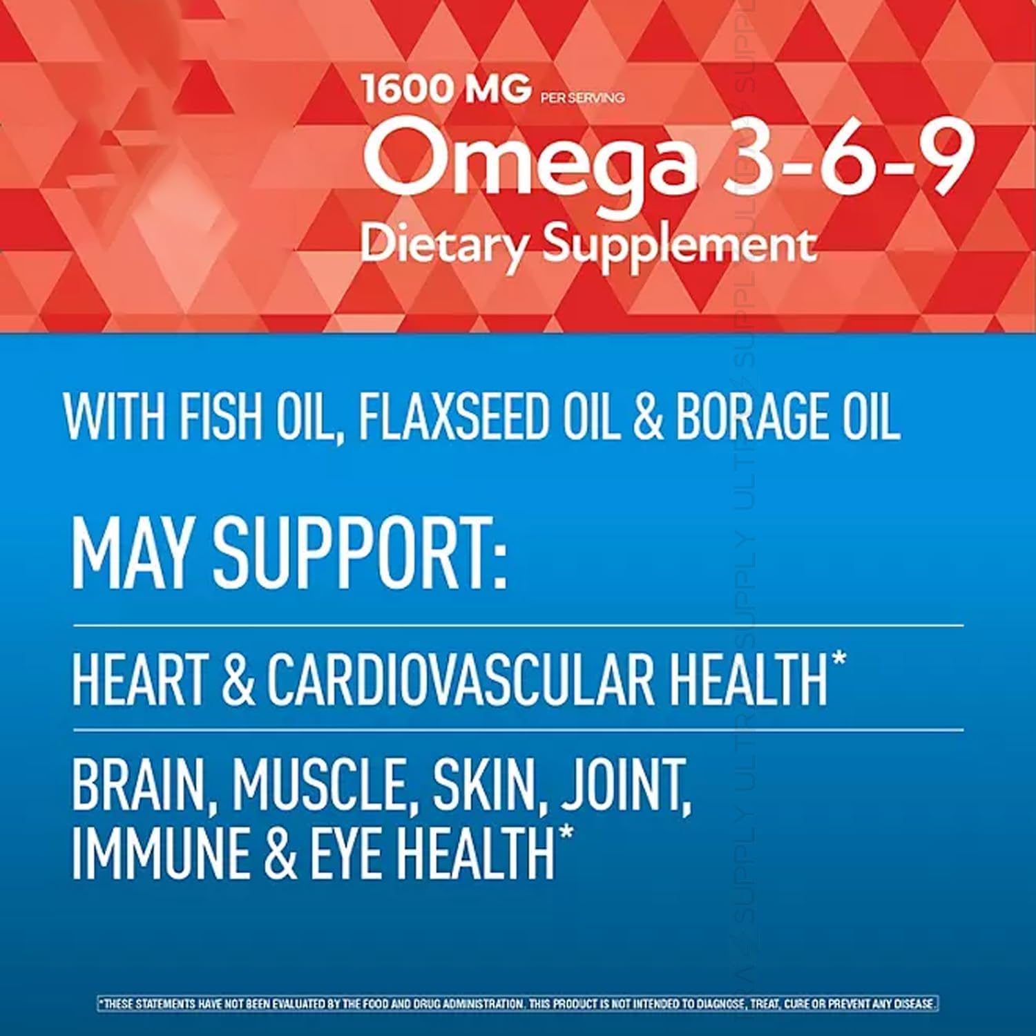 Presca Omega 3-6-9 label close-up highlighting fatty acid blend.