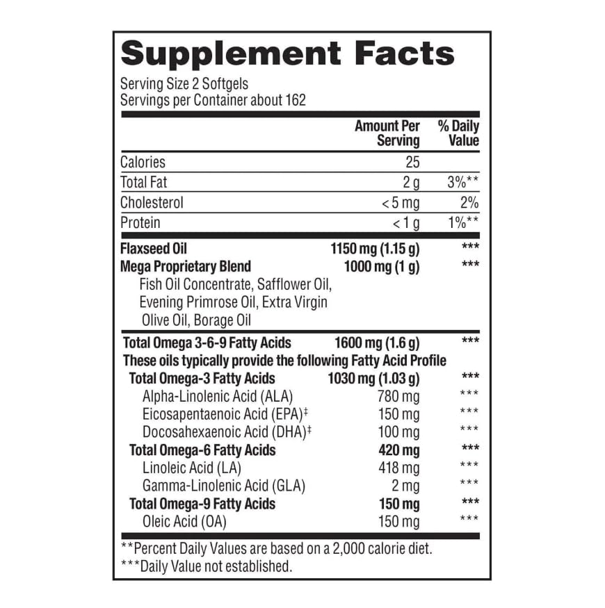 Presca Omega 3-6-9 softgels close-up, easy-to-swallow capsules for daily use.