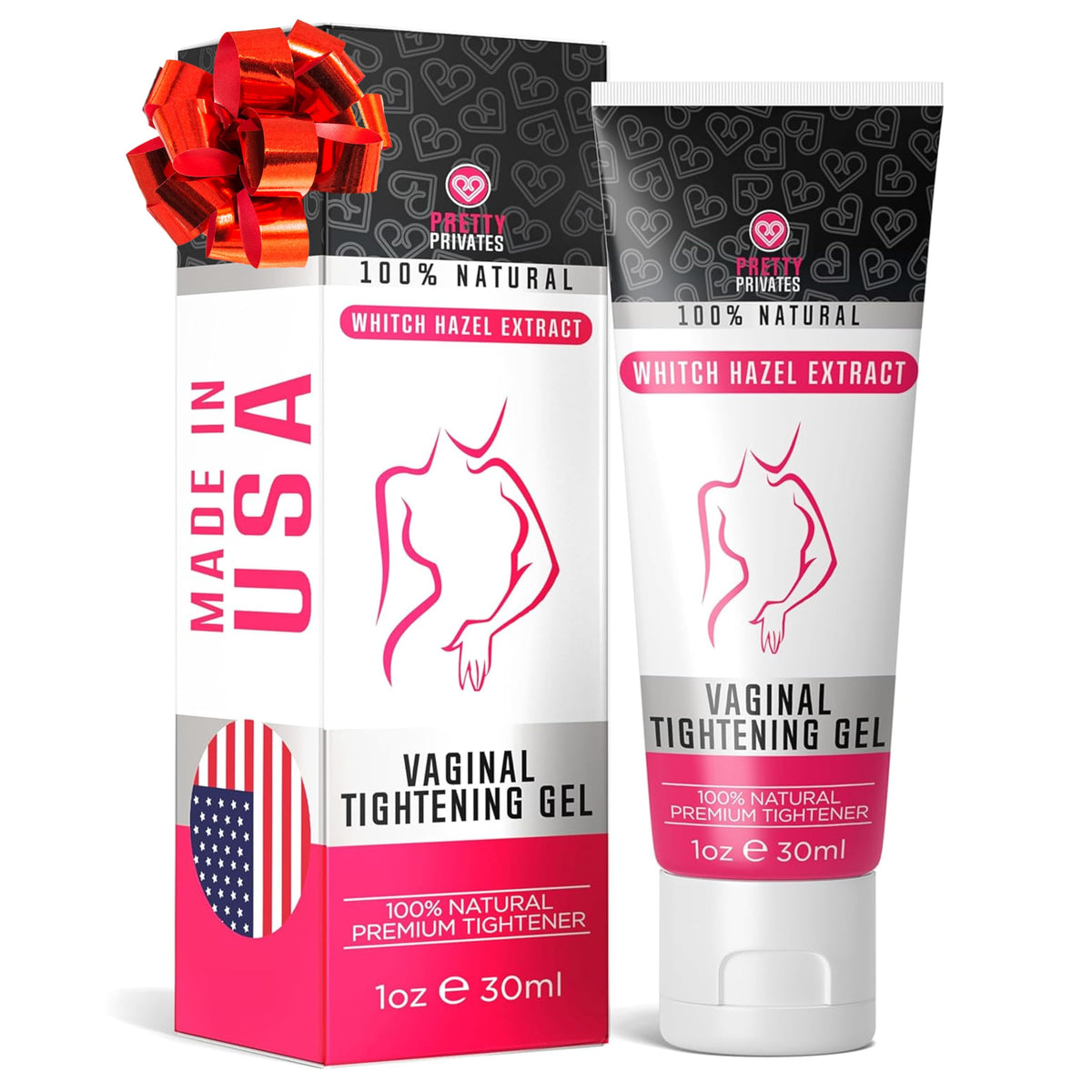 Pretty Privates bottle of vaginal tightening cream, showing a gentle daily-use formula.