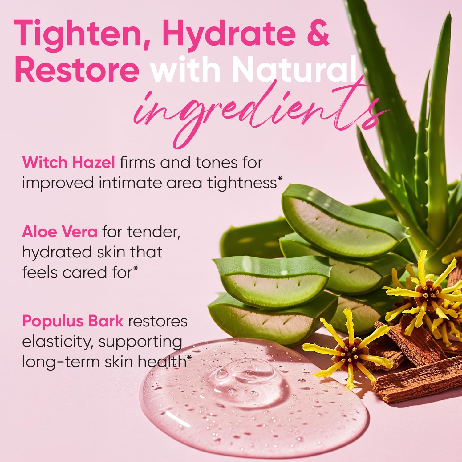 Pretty Privates Witch Hazel extract visual, suggesting gentle nourishment for delicate skin.