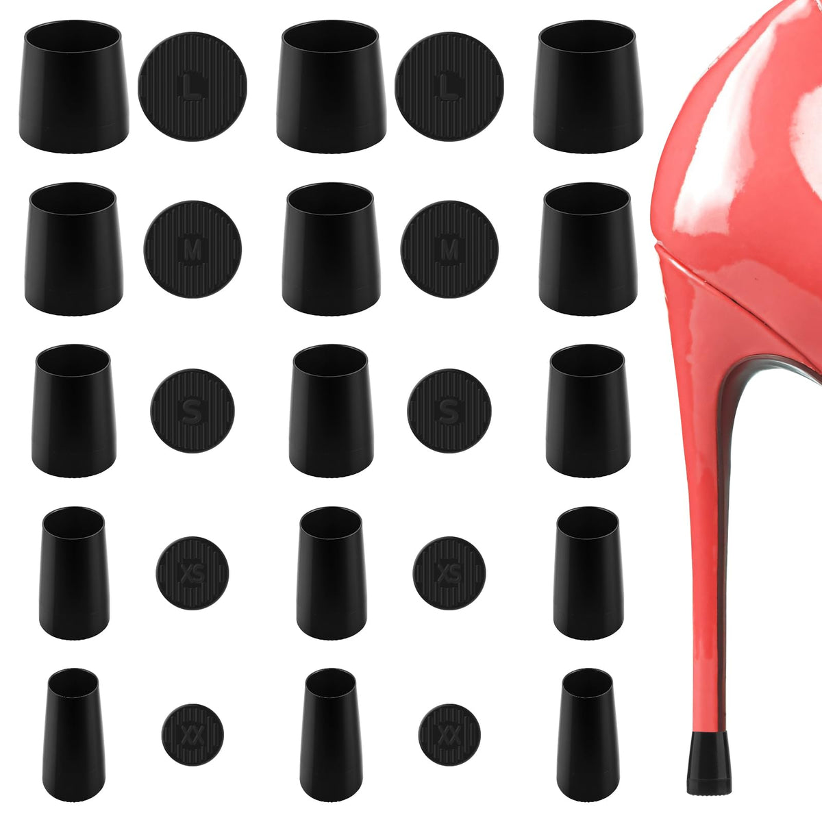 Pretwad capas tacón para tacones: tamaños variados para ajuste perfecto.
