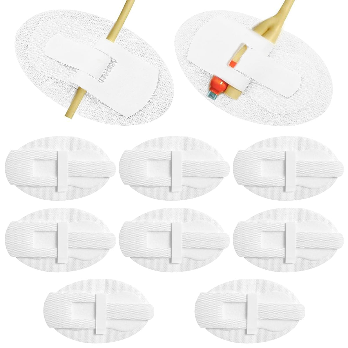 Pretwad catheter stabilization device close-up showing secure fixation and comfortable fit.