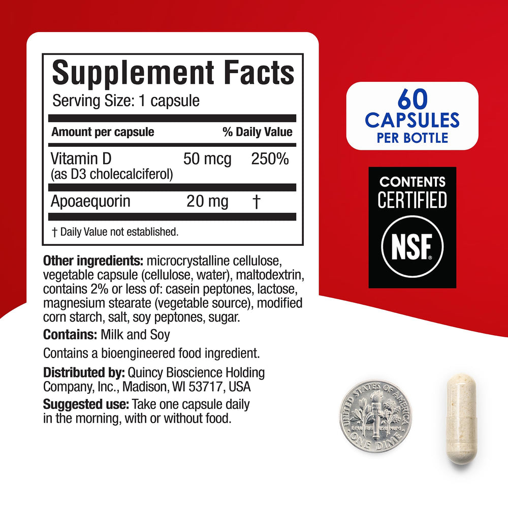 Prevagen Extra Strength bottle side view showing compact daily capsule format