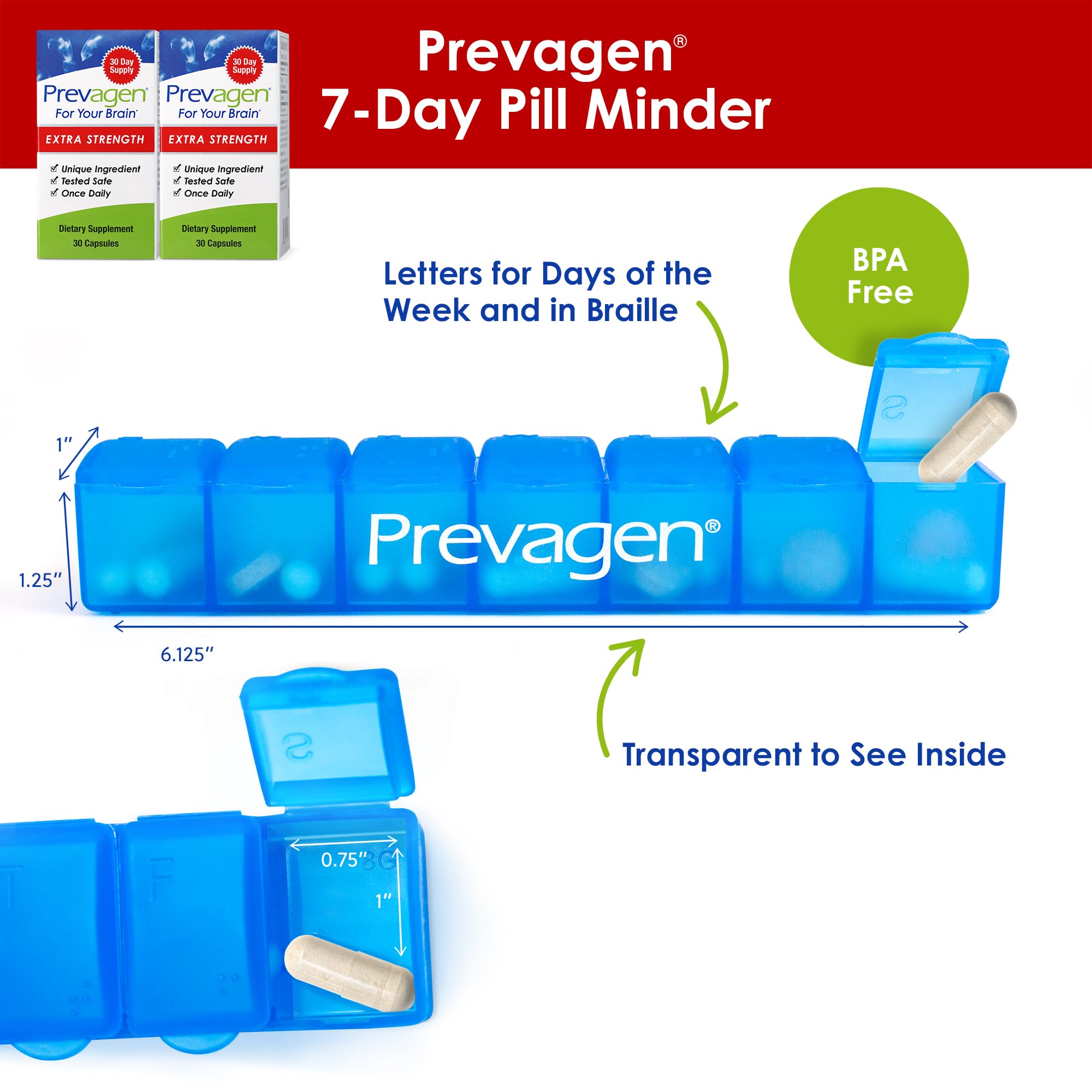 Prevagen Extra Strength bottle side with label details for transparency