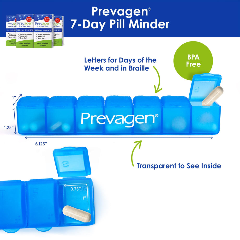Prevagen Regular Strength capsules arranged to show easy daily use.