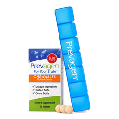 Prevagen regular strength orange chewables bottle for daily brain support.