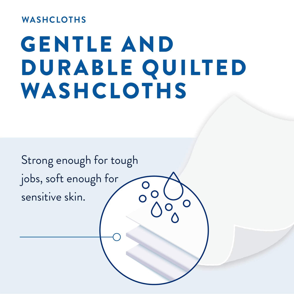 Prevail wipes fabric close-up, soft yet strong for comfortable cleansing
