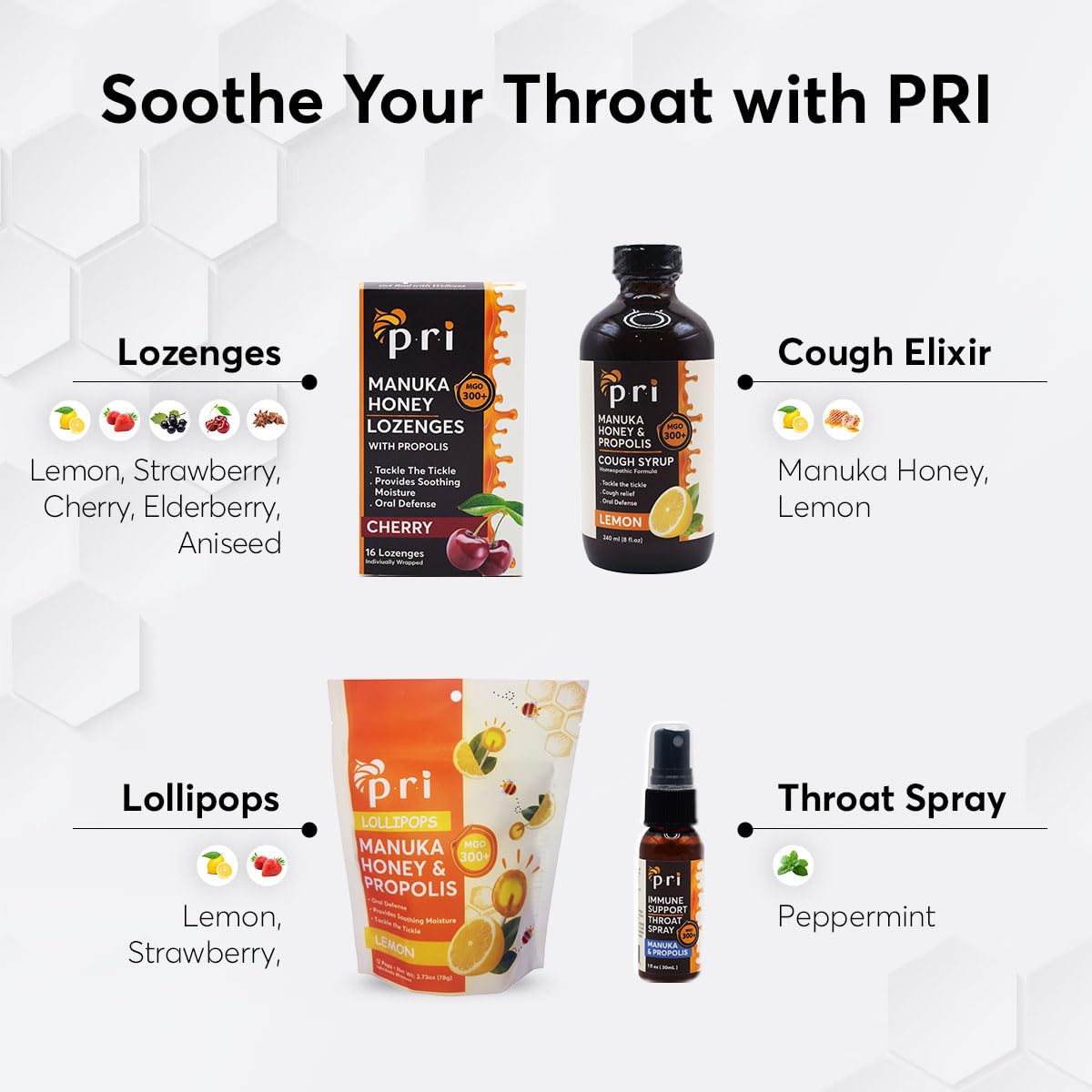 PRI Manuka Honey Lozenges Lemon dissolving image demonstrates quick melt and throat comfort.