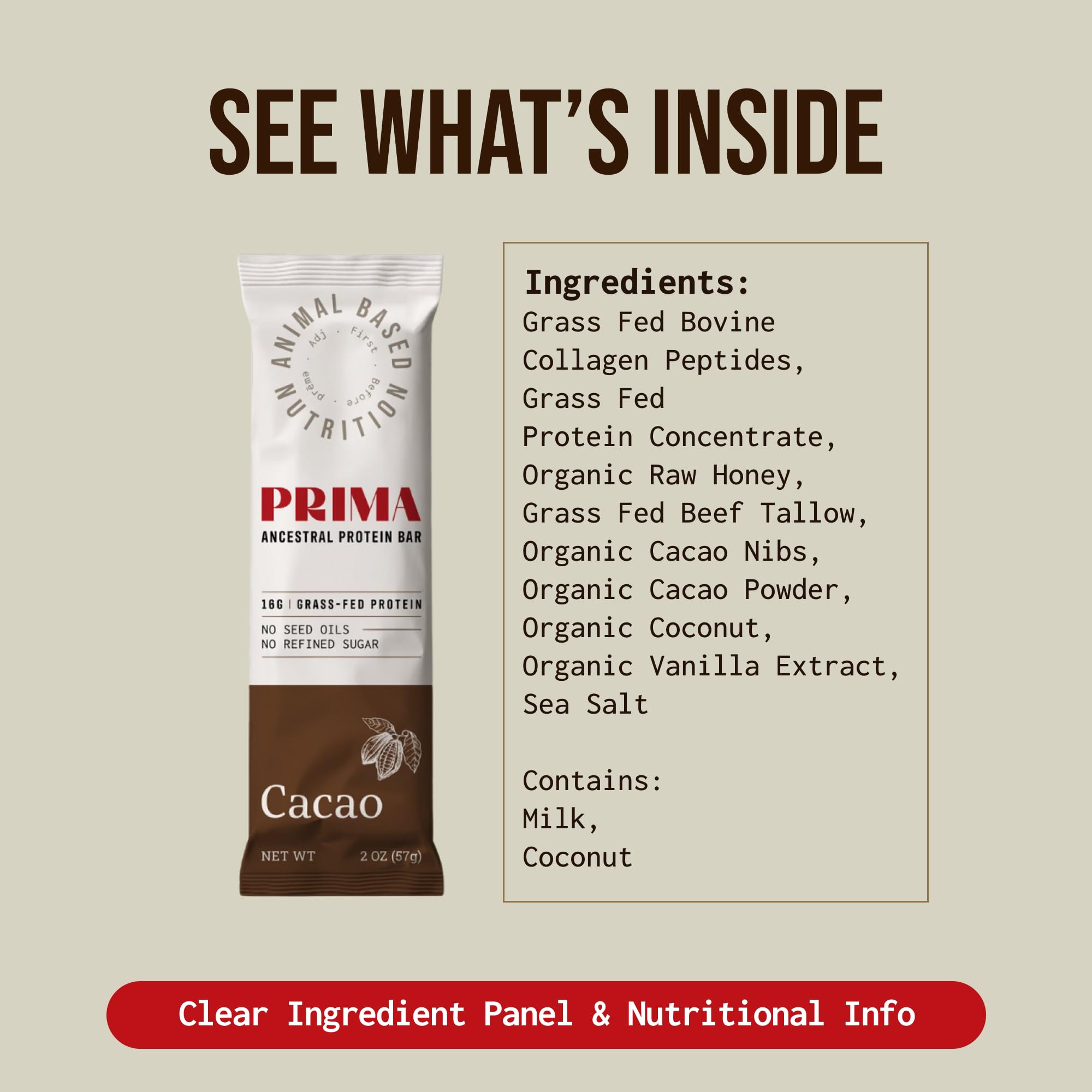 PRIMA ANCESTRAL PROTEIN BAR serves as a convenient on-the-go snack.