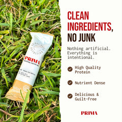 Prima Ancestral Protein Bar raw honey drizzle for natural sweetness.