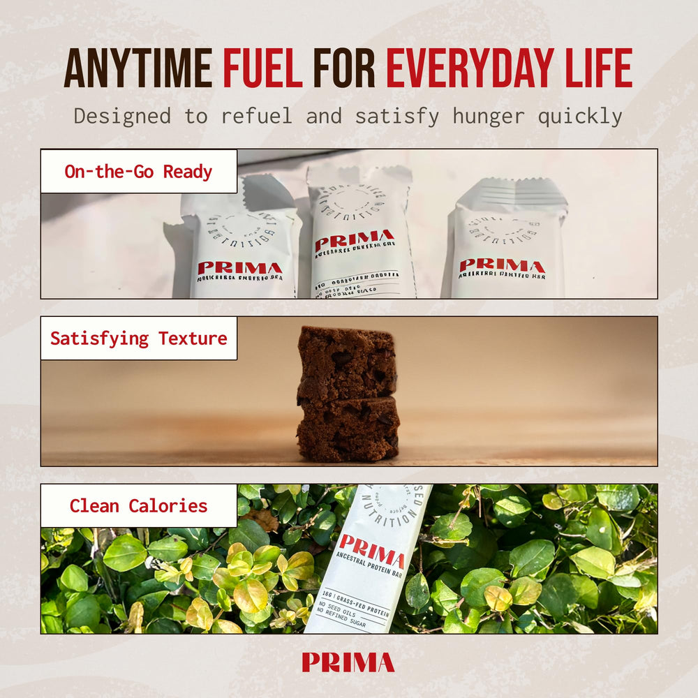 PRIMA ANCESTRAL PROTEIN BAR is seed oil free for clean-eating options.