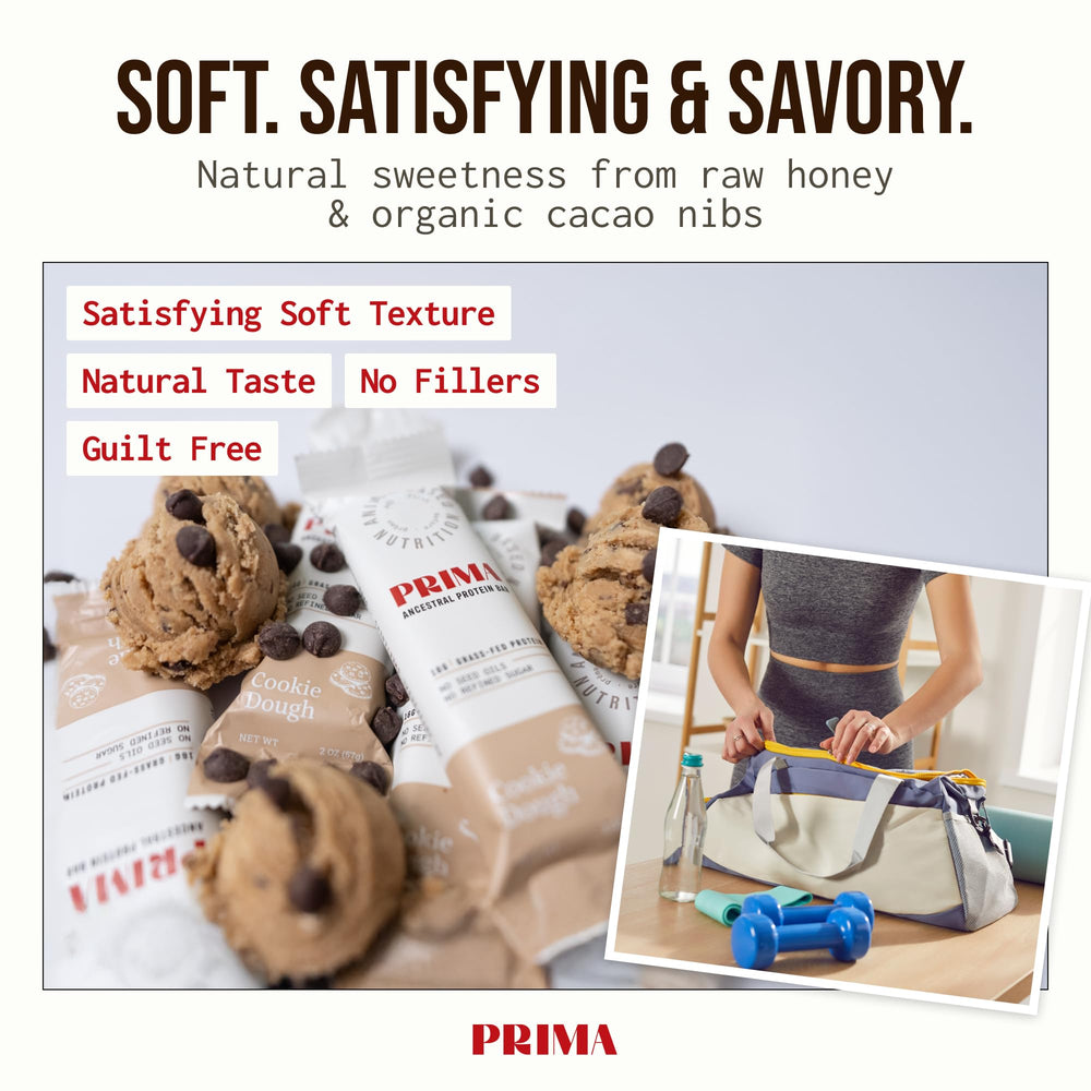 Prima Ancestral Protein Bar soft crumbly texture for quick bites.