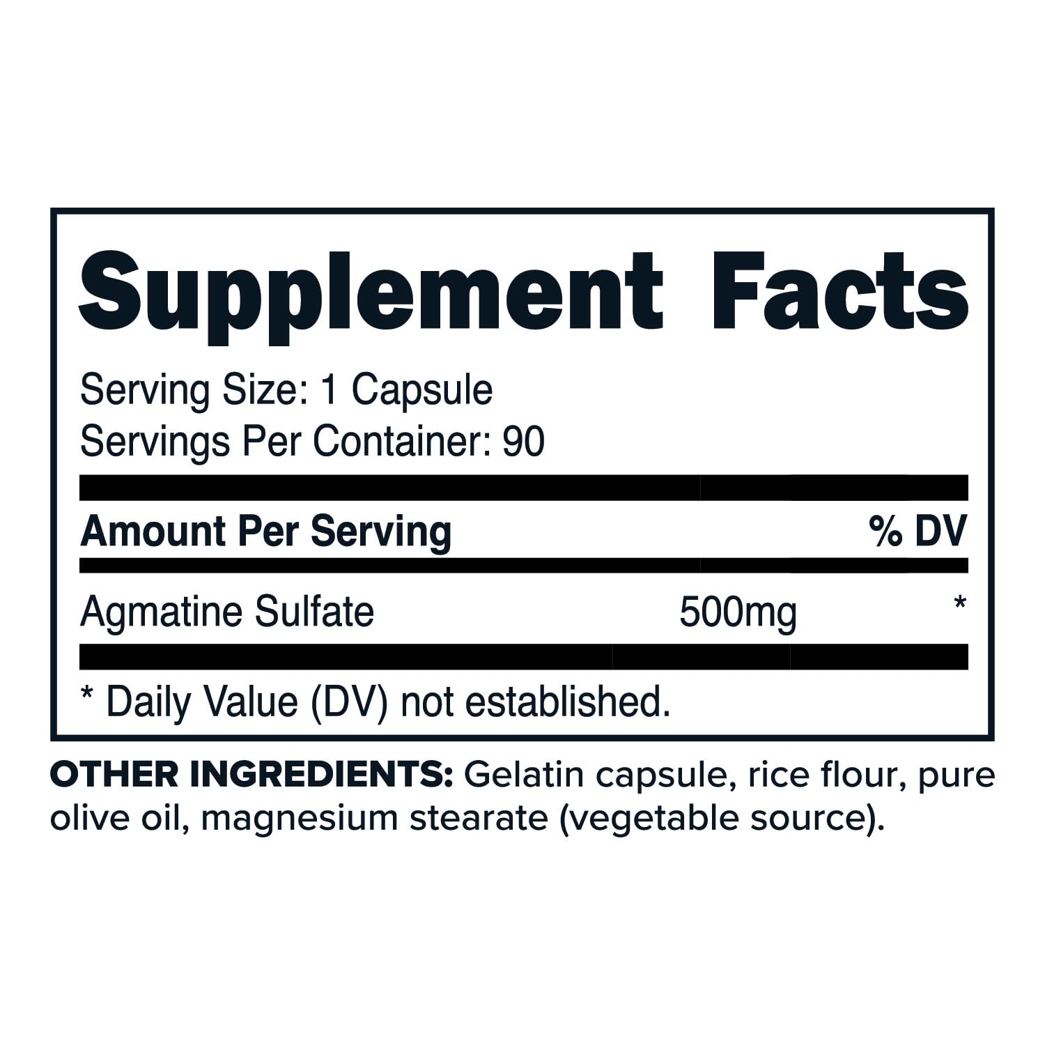Primaforce Agmatine Sulfate label close-up with 500 mg per capsule detail.